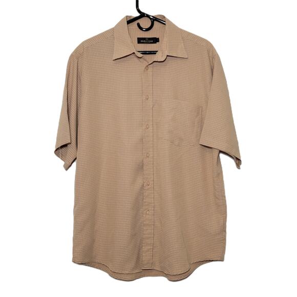 Bugatchi‎ Men's Button-Down Short Sleeve Shirt Size Large Travel Casual Dressy - Picture 1 of 10